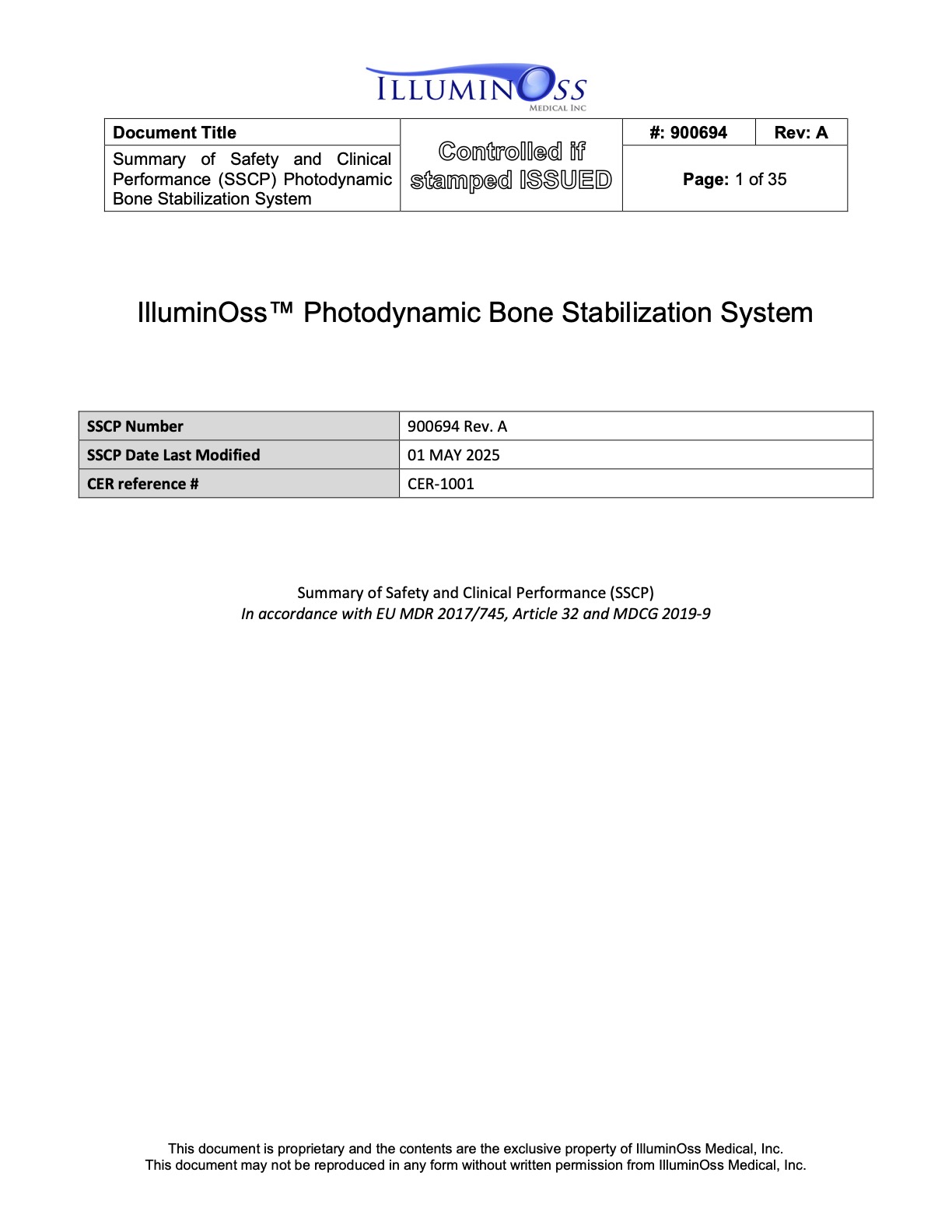 Photodynamic Bone Stabilization System (900694)
